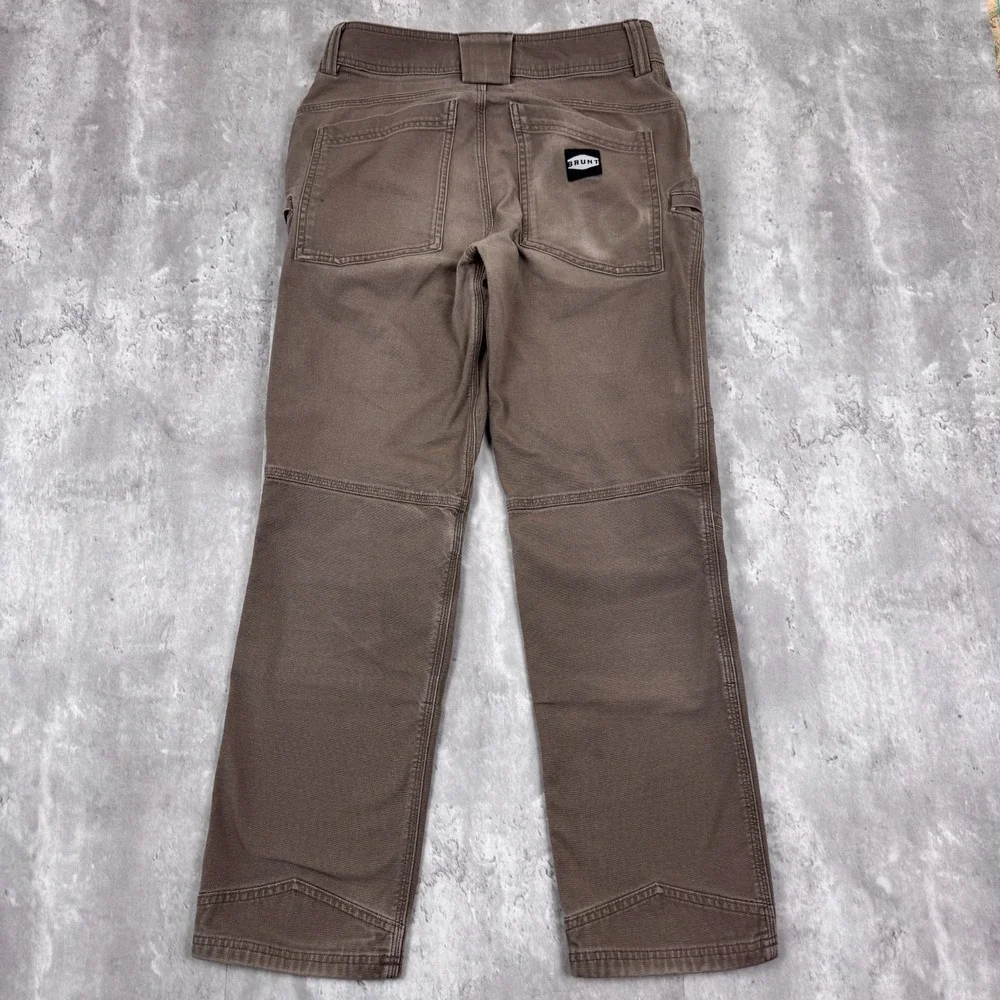 Brunt The Martin Pants Mens 28x30 Brown Double Knee Work Outdoor Utility Faded